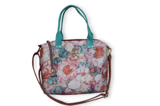 Shopper turquesa/rosa